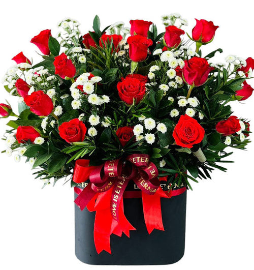 Deep Love Red Roses Vietnamese Flowers