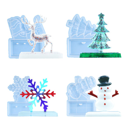 Deer Christmas Tree Snowflake Snowman Christmas Ornament Resin Molds