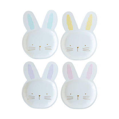 EAS944 - Gingham Bunny Shaped Plate Set