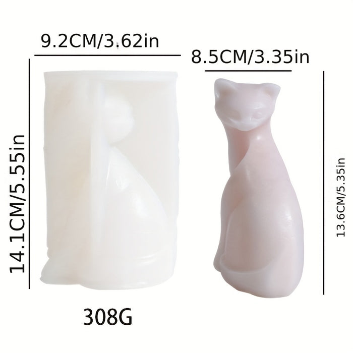 Elegant Cat Ornament Resin Mold