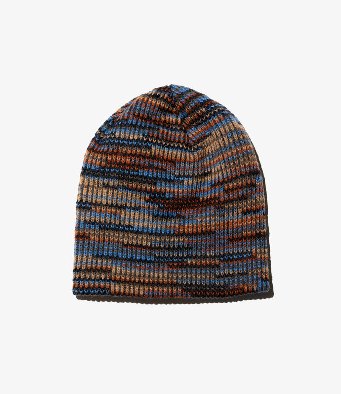 Engineered Garments Beanie - Blue/Orange Wool Poly Sweater Knit