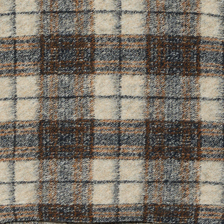 Engineered Garments Beanie - Khaki/Navy Poly Wool Knit Plaid