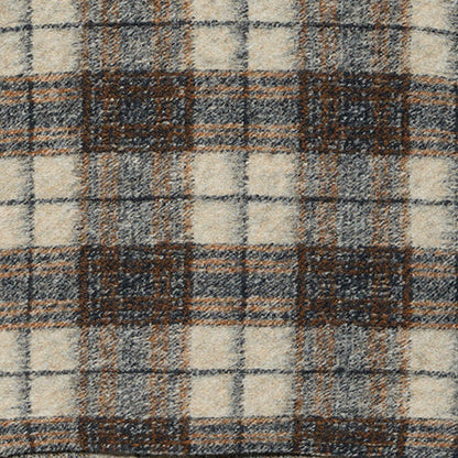 Engineered Garments Beanie - Khaki/Navy Poly Wool Knit Plaid