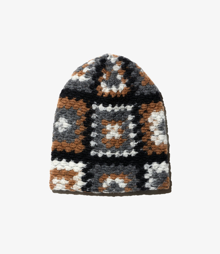 Engineered Garments Beanie - White/Black Wool Poly Chenille