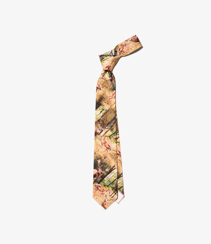 Engineered Garments Neck Tie - Brown Cotton Deer Print