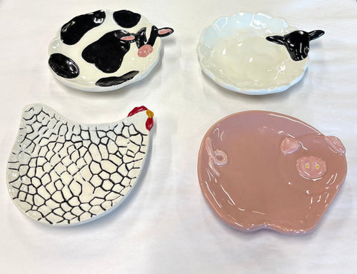 Farm Animal Tidbit Plates