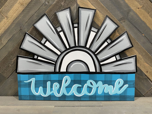 Farmhouse Windmill Welcome Sign DIY
