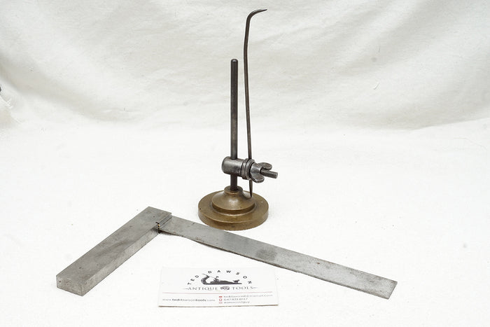 FINE PAIR - MACHINIST SQUARE AND BRASS SURFACE GUAGE