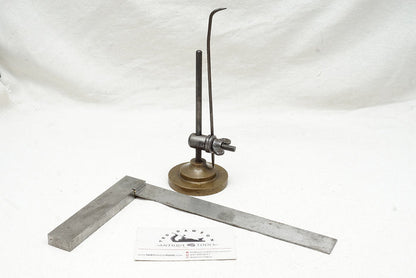 FINE PAIR - MACHINIST SQUARE AND BRASS SURFACE GUAGE