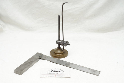 FINE PAIR - MACHINIST SQUARE AND BRASS SURFACE GUAGE