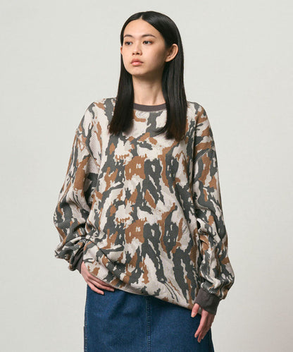 Gramicci Waffle Crew - Bark Camo