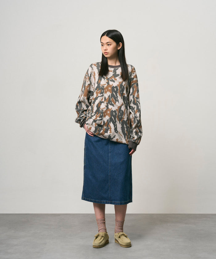 Gramicci Waffle Crew - Bark Camo