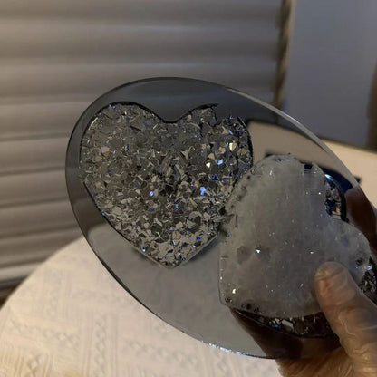 Handmade Crystal Cluster Inlay for Heart Shape Resin Mold