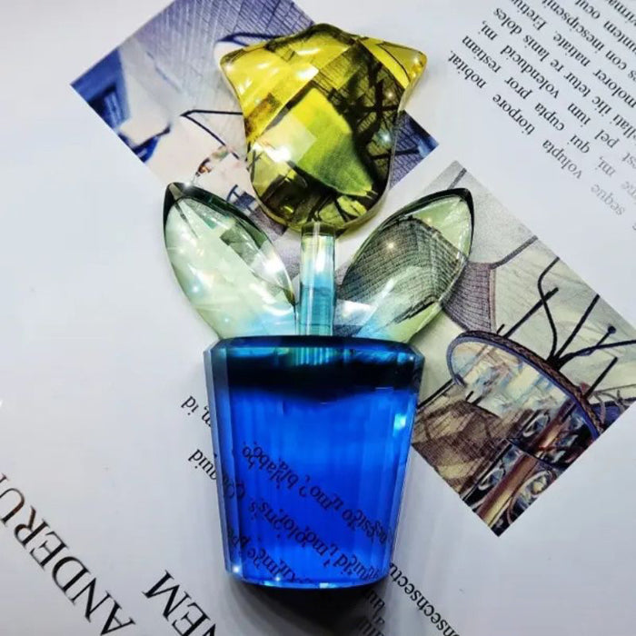 Handmade Crystal Flower Pot Ornament Resin Mold