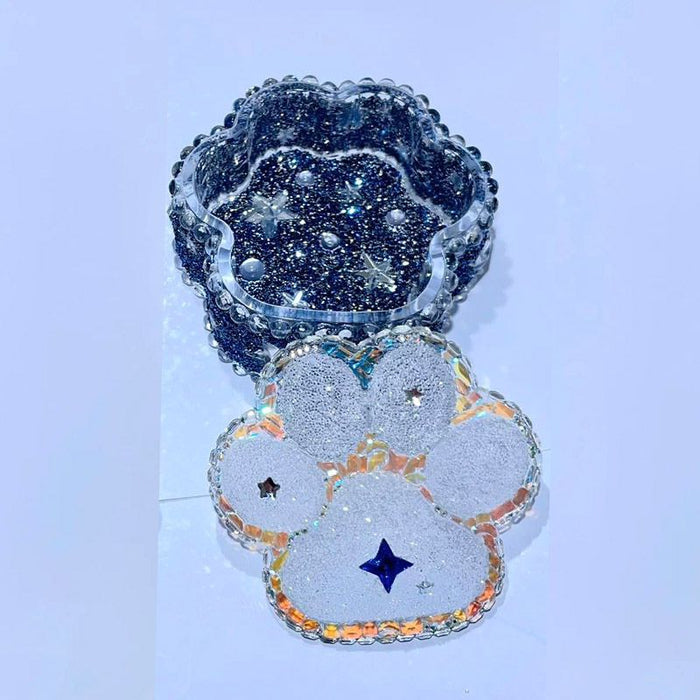 Handmade  Diamond Cat's Paw Storage Jar Resin Molds