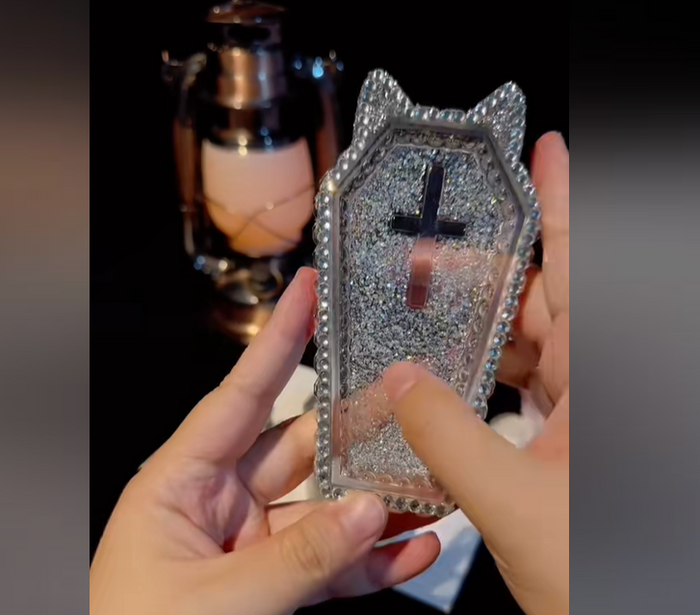 Handmade Diamond Cross Cat's Paw Coffin Storage Box Resin Molds