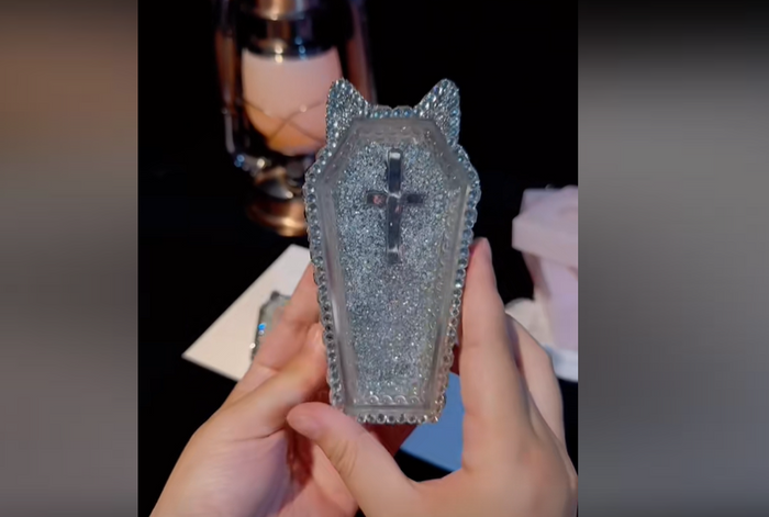 Handmade Diamond Cross Cat's Paw Coffin Storage Box Resin Molds