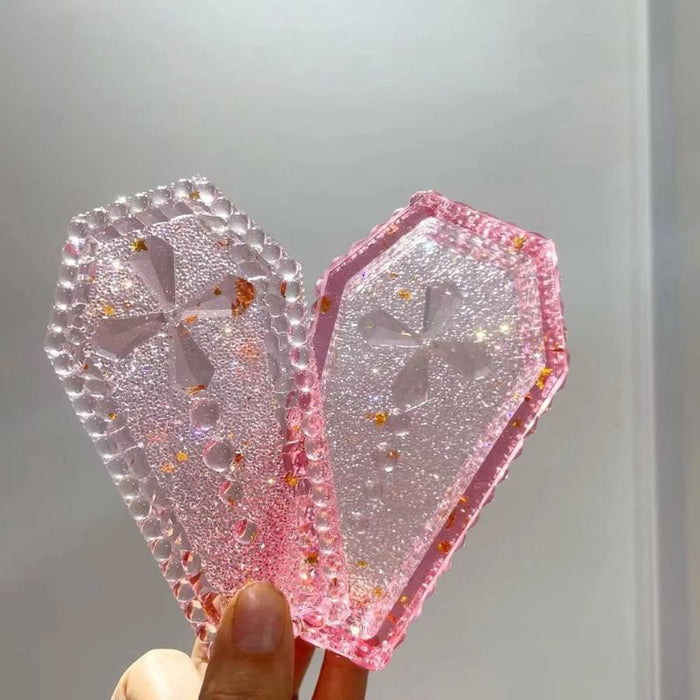 Handmade Diamond Luxury Coffin Storage Box Resin Molds