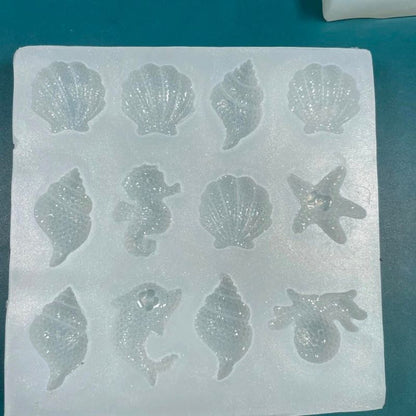 Handmade Diamond Shell Conch Seahorse Dolphin Resin Molds