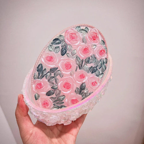 Handmade Large Exquisite Rose Flower Storage Box Resin Molds