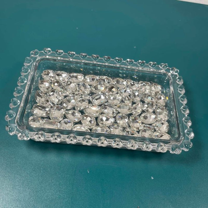 Handmade Rectangular Diamond Heart Pearl Tray Resin Molds