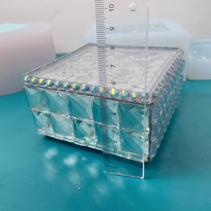 Handmade Square Large Diamond Storage Box Resin Molds