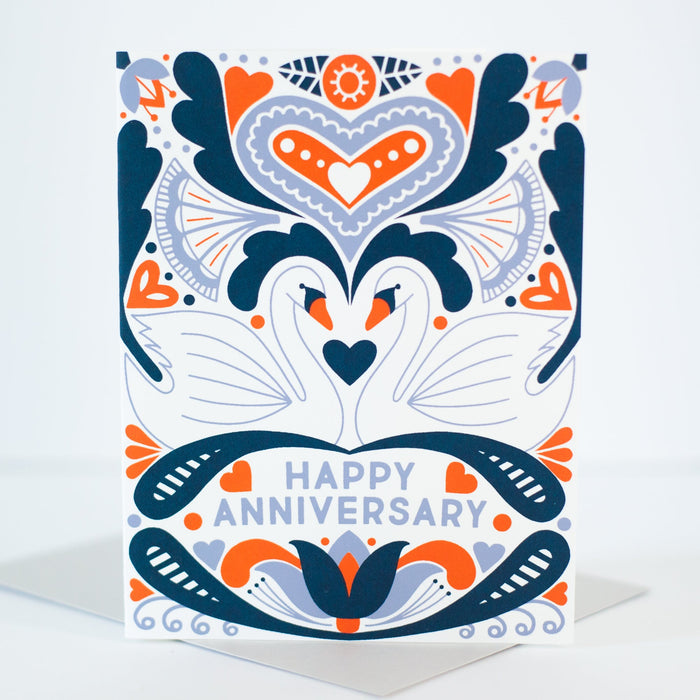 Happy Anniversary Swans Card - Ali's Wagon