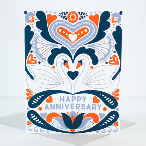 Happy Anniversary Swans Card - Ali's Wagon