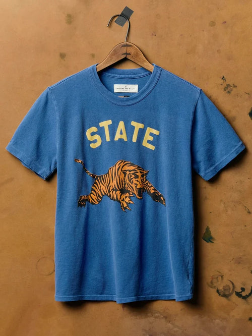 imogene + willie - the "state"  tee - Washed Blue