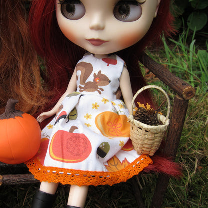 Miniature polymer clay pumpkin jack o' lantern