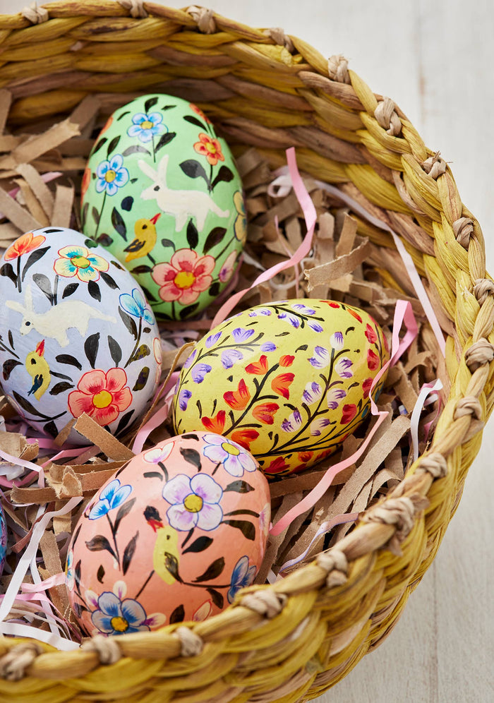 Kashmiri Flower Handpainted Easter Egg Decoration