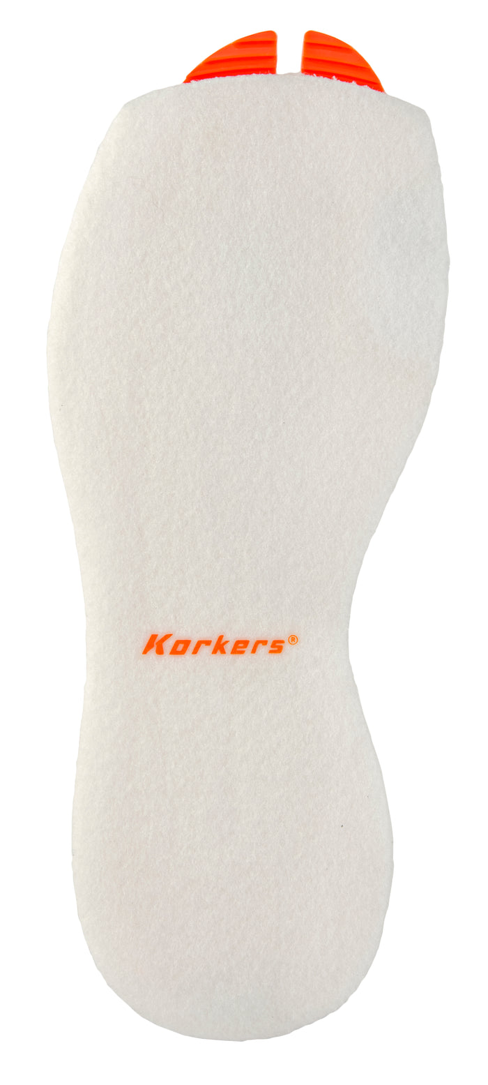 Korkers Replacement Felt / Plain in white with orange logo, designed for traction in slippery water by Korkers at Freestone Fly Shop