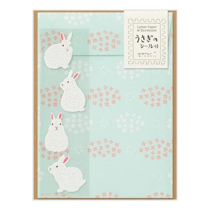 Midori Letter Set with Stickers - Rabbit