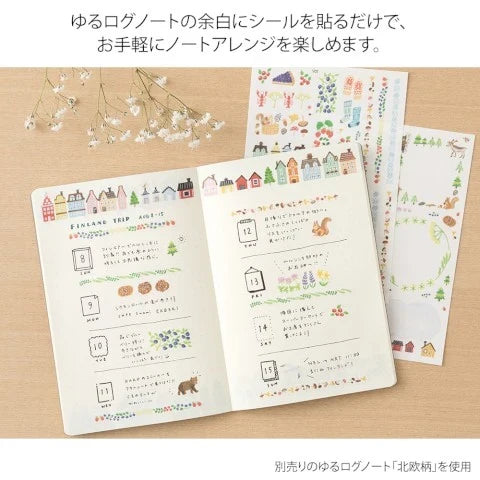 Midori Sticker Collection: Yuru Log - Scandinavia 2 Sheets