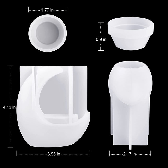 Moon Shape Candle Holder Resin Molds