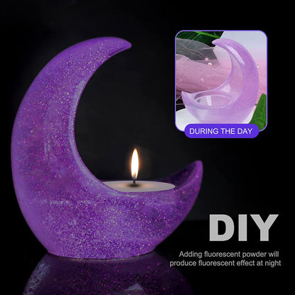 Moon Shape Candle Holder Resin Molds