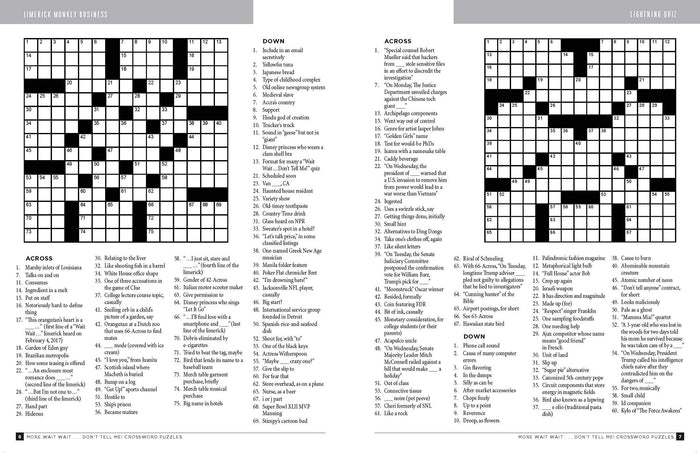 More Wait Wait ... Don't Tell Me  Crossword Puzzles