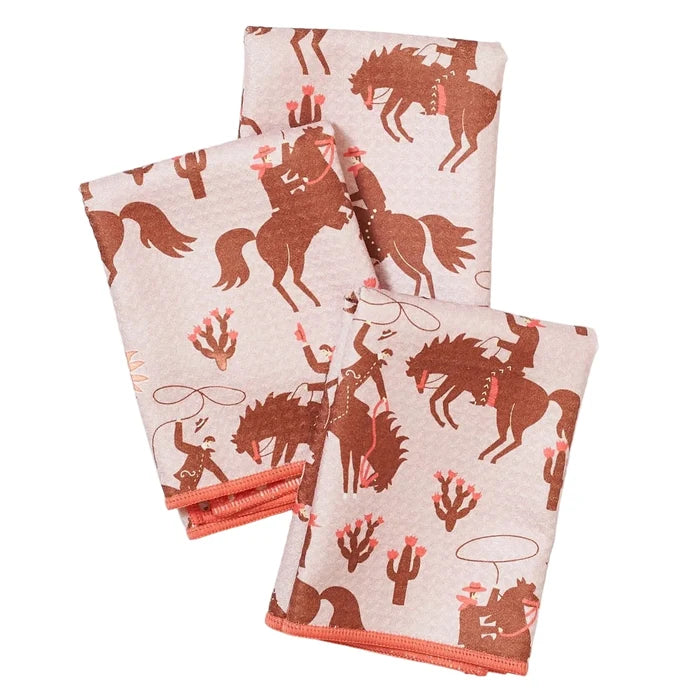 Once Again Home Mighty Mini Towels (Set of 3): Rodeo, Coral
