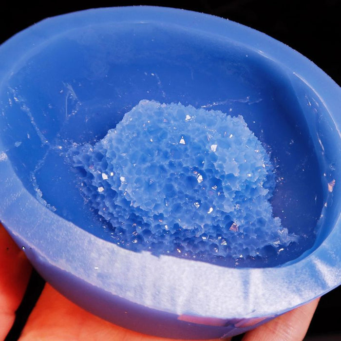 Oval Crystal Cluster Ball Geode Ornament Resin Mold