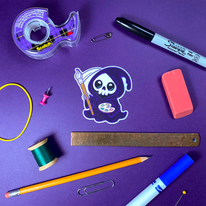 Paint Reaper Sticker | Goth Art Accessories for Artists
