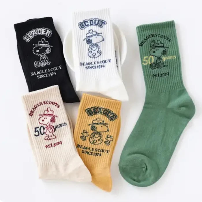 Peanuts Snoopy Scout 50th Anniversary Celebration Crew Ankle Socks