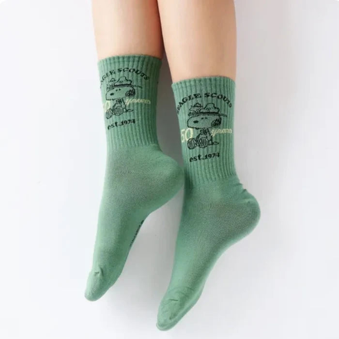 Peanuts Snoopy Scout 50th Anniversary Celebration Crew Ankle Socks