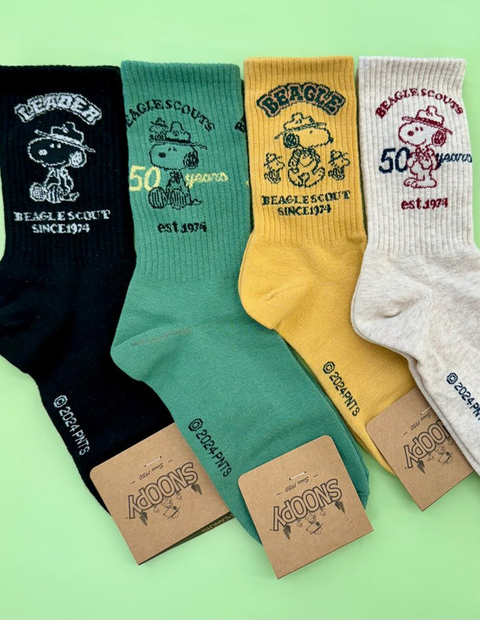 Peanuts Snoopy Scout 50th Anniversary Celebration Crew Ankle Socks
