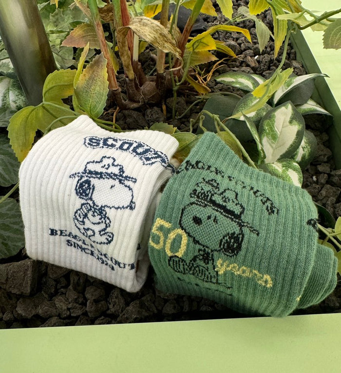 Peanuts Snoopy Scout 50th Anniversary Celebration Crew Ankle Socks
