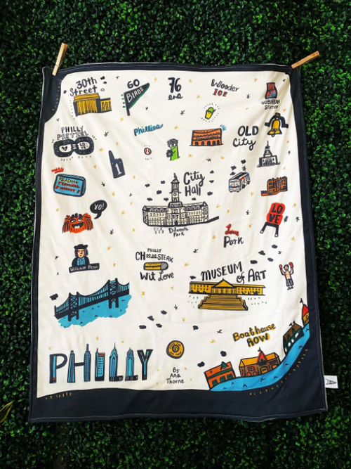 Philly Icons Baby Blanket - Ali's Wagon