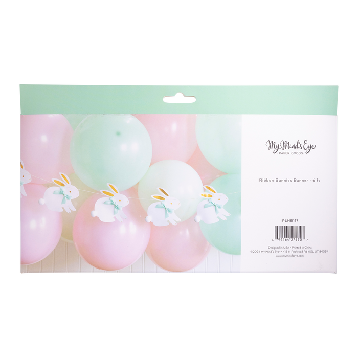 PLHB117 - Bunnies with Ribbon Bows Banner