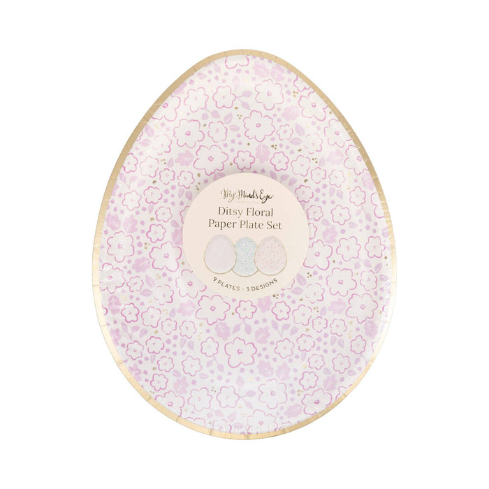 PLPL893 - Ditsy Floral Egg Paper Plate Set