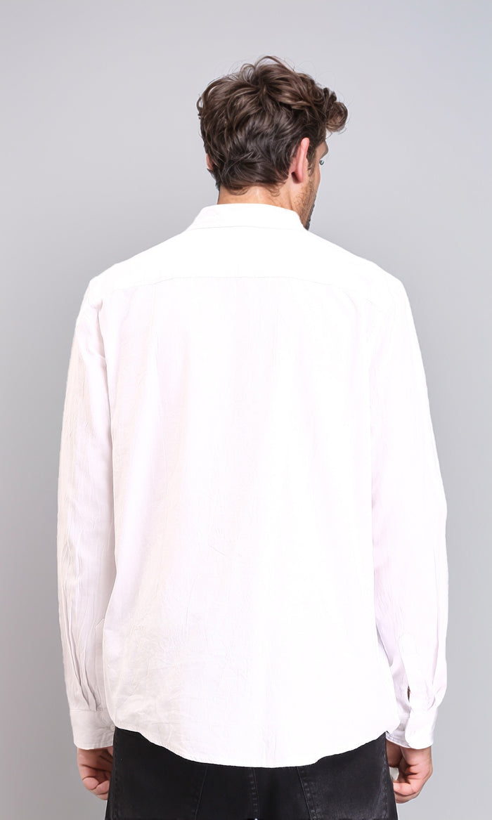 R206396 - Solid Regular Fit Long Sleeves Shirt - White