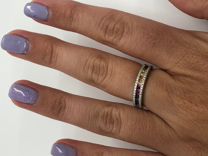 Rainbow CZ Ring