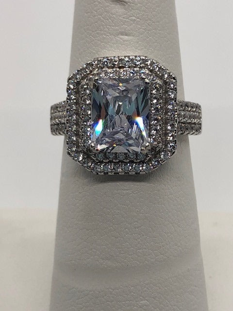 Rectangle CZ Ring